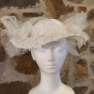 Vintage Bridal Hat and Veil Mary Jean Washington Millinery